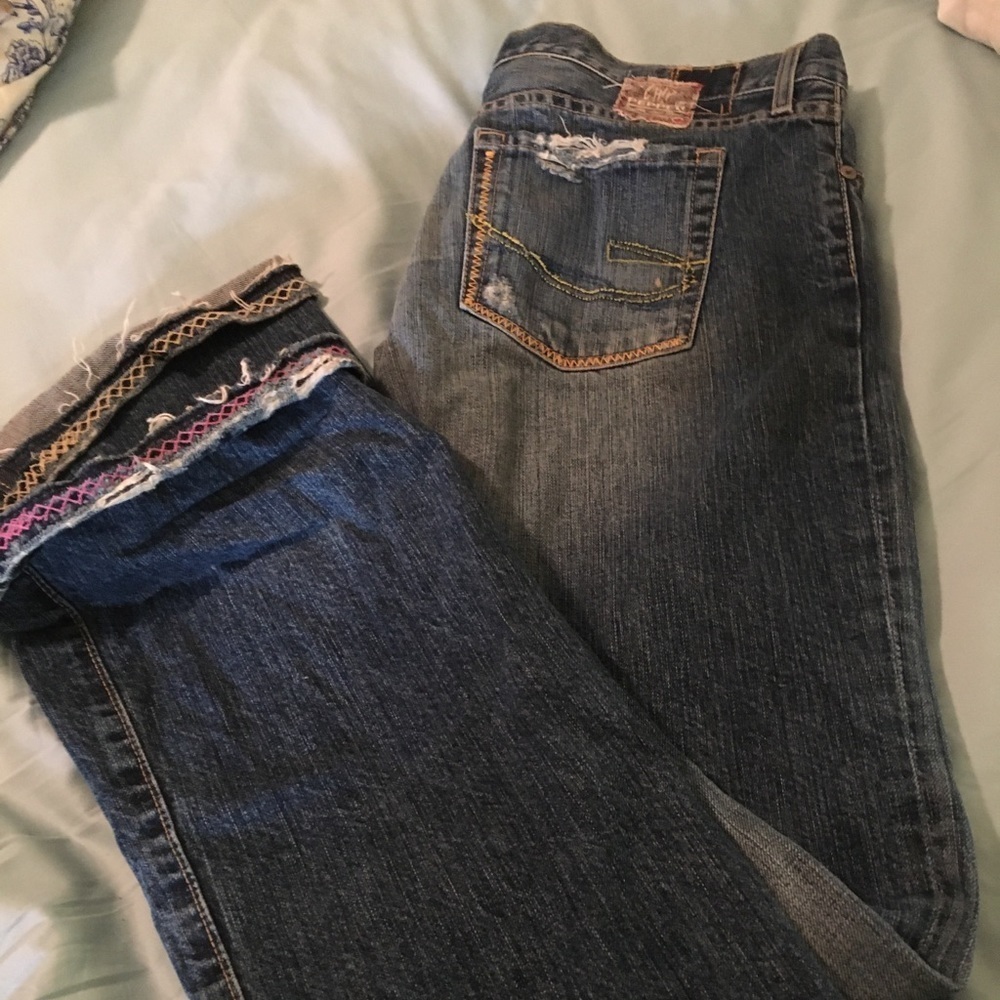 Distressed Chip & Pepper Embroidered Jeans